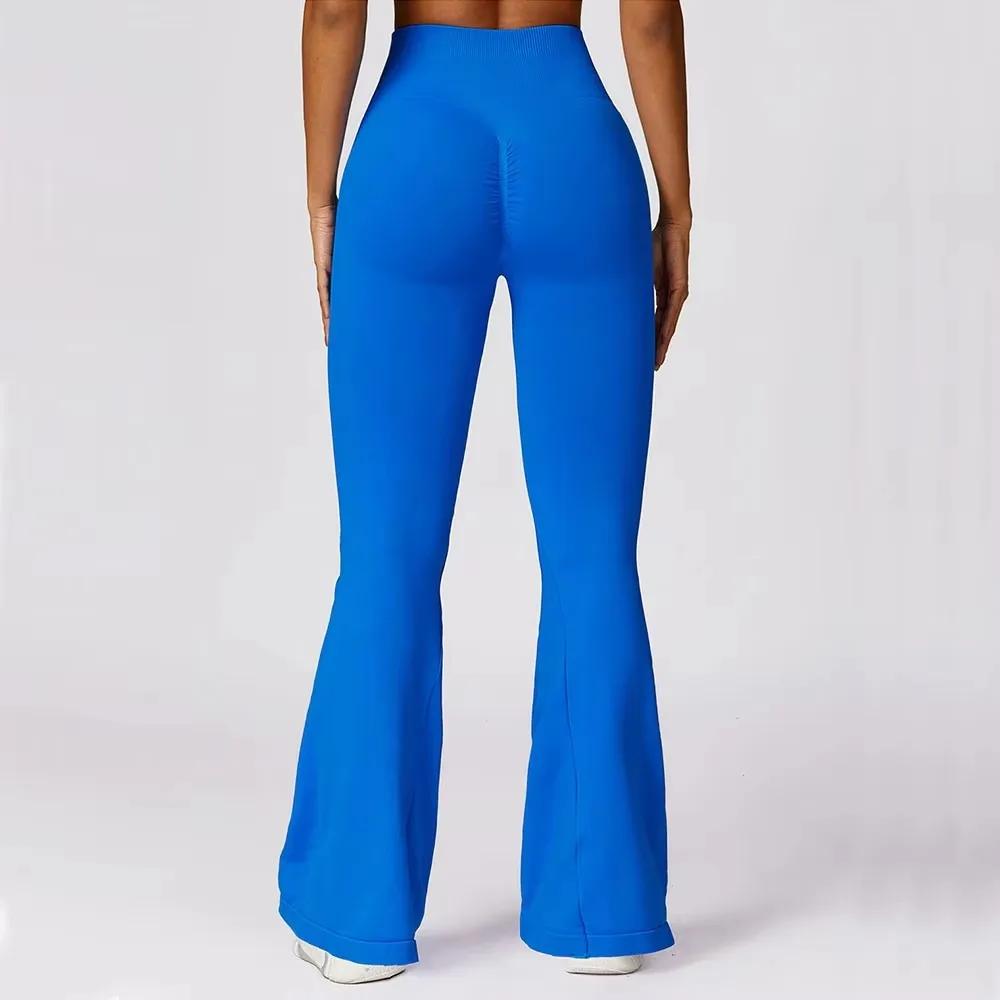 Leggings évasés sans couture femme taille haute - Pantalon yoga jambes larges pour danse et fitness