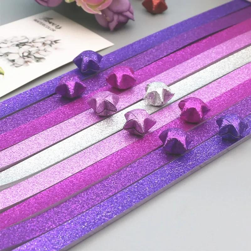 Bandes de papier Origami étoiles à paillettes, 140 feuilles, décoration étoile porte-bonheur, papier