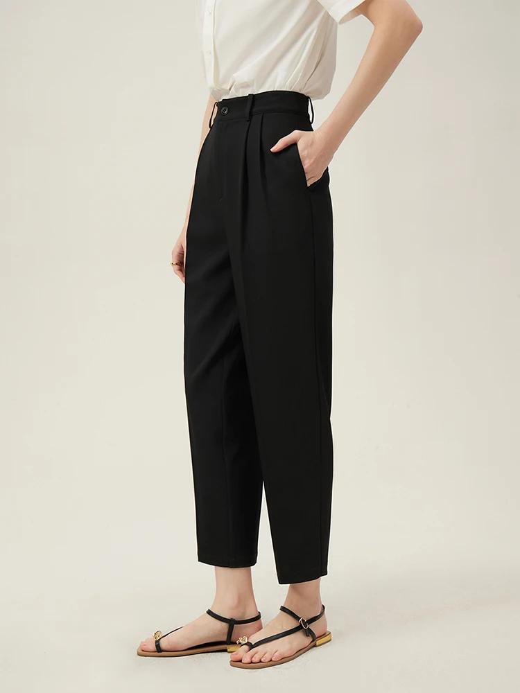 FSLE-Pantalon d'été taille haute pour femme, coupe courte, style décontracté, amincissant, fuselé, b