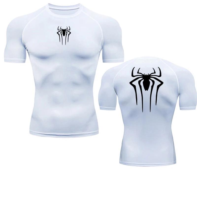 T-shirt de compression MMA pour hommes - Séchage rapide, musculaire, fitness, course et entraînement
