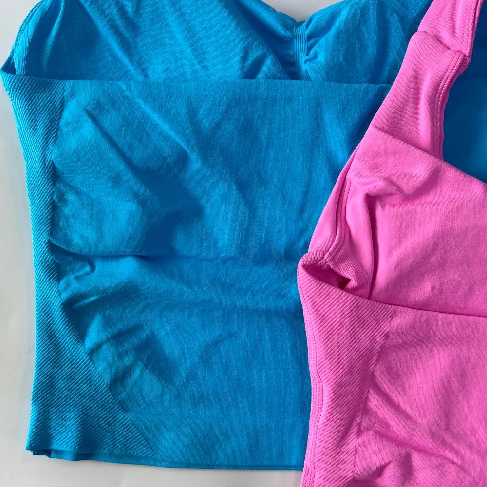 Sans Logo sans couture haut à licou dos nu palangre à bretelles rembourré haut de sport femmes souti