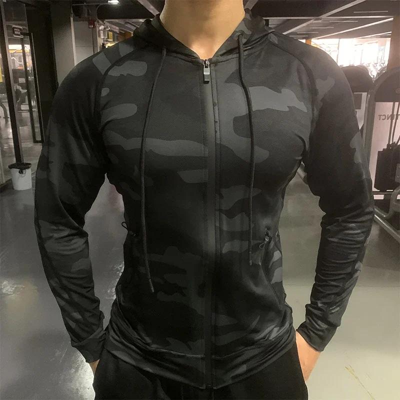 Veste à Capuche de Compression pour Homme, Vêtement de dehors, de Plein Air, de Protection Solaire,