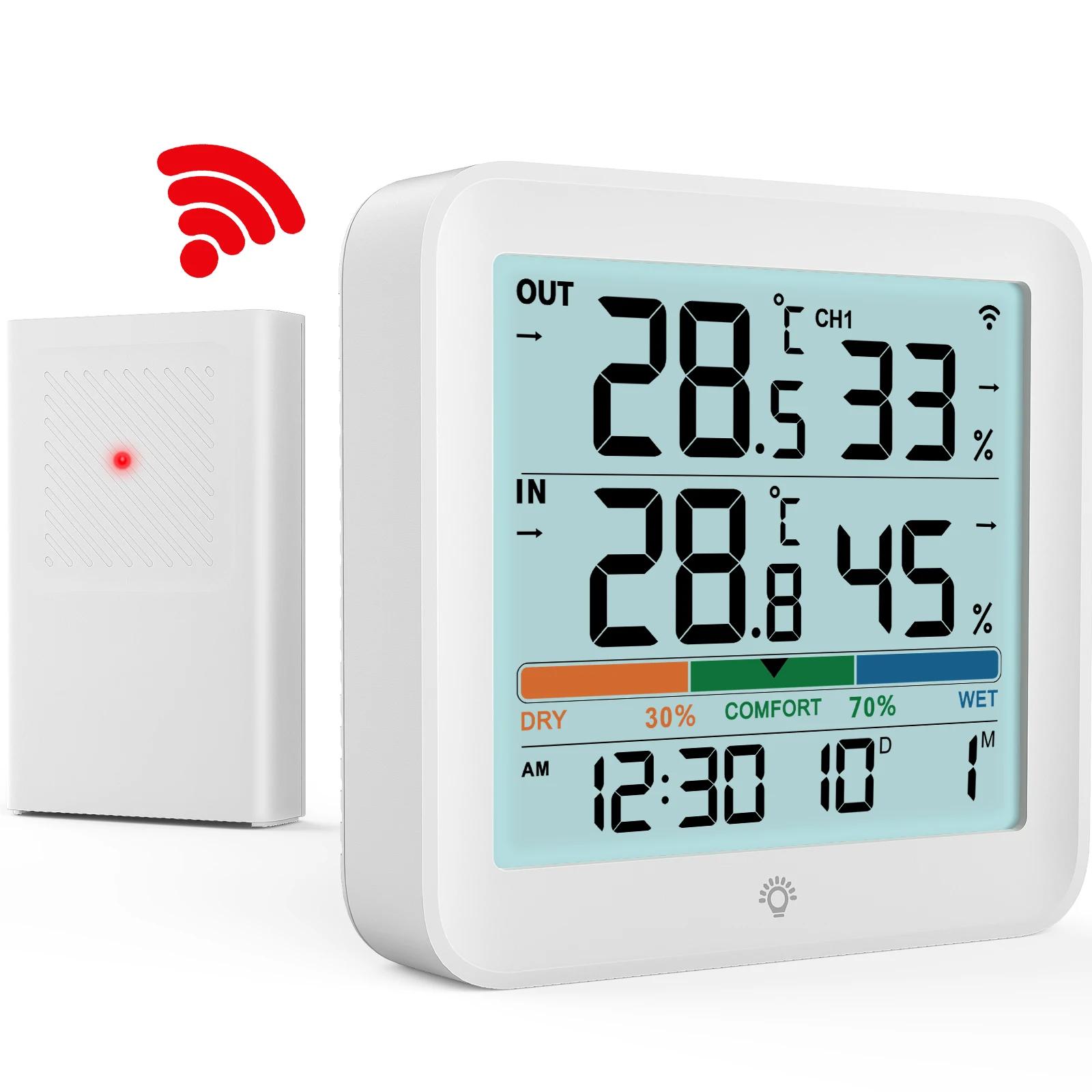 Thermomètre et hygromètre sans fil pour intérieur et extérieur, moniteur numérique de température et