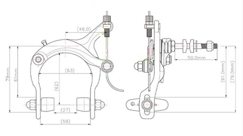 DIA-COMPE C étrier de frein vélo de route BYA412 vélo pliant rétro vélo de ville double Pivot étrier