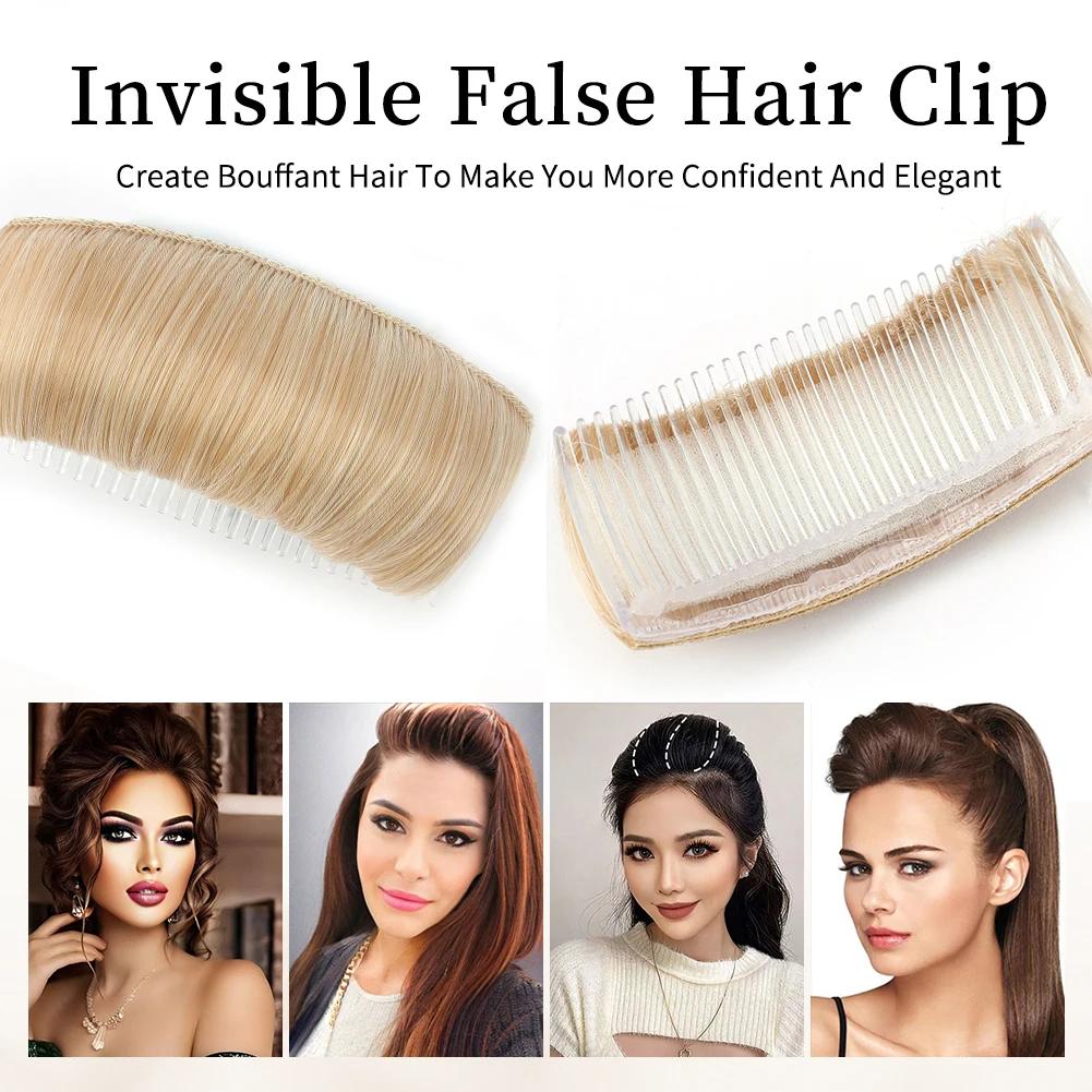 Clip cheveux synthétiques Invisible faux cheveux Base bosse moelleux coussin de cheveux style insére