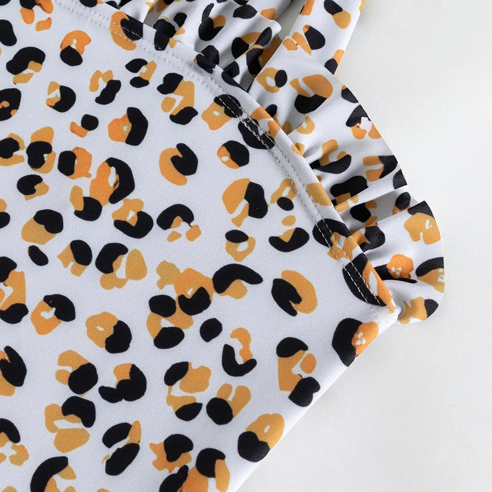 Maillot de bain une pièce imprimé léopard pour filles, à la mode, vêtements de plage, tenue d'été, p