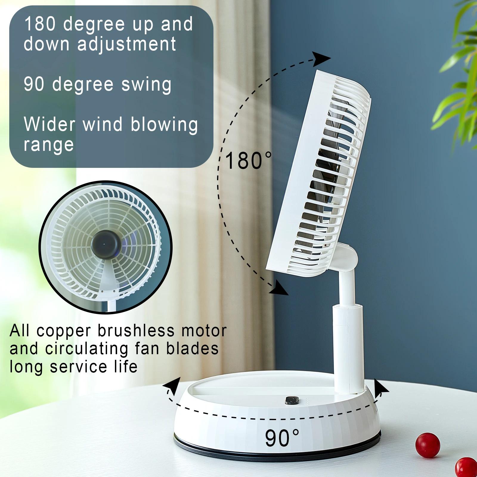 Ventilateur pliant Portable 6000mAh USB télécommande refroidisseur d'air silencieux Rechargeable san