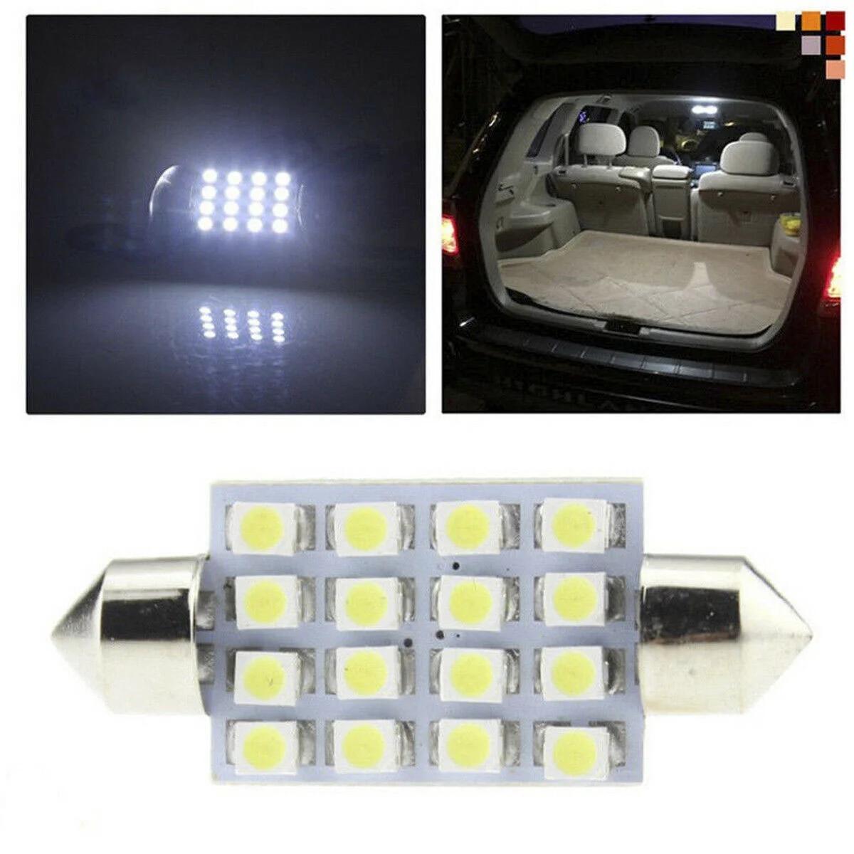 Kit d'Éclairage LED d'NikGT pour T10 de 36mm, Planner Map avant, Plate, Blanc, 14 Pièces