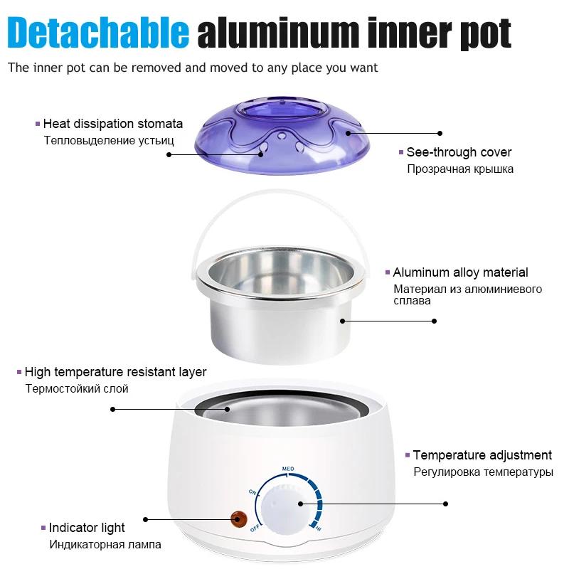 SUNANTH 200 ml/500 ml Machine à cire pour épilation chauffe-paraffine épilation haricots épilateur é