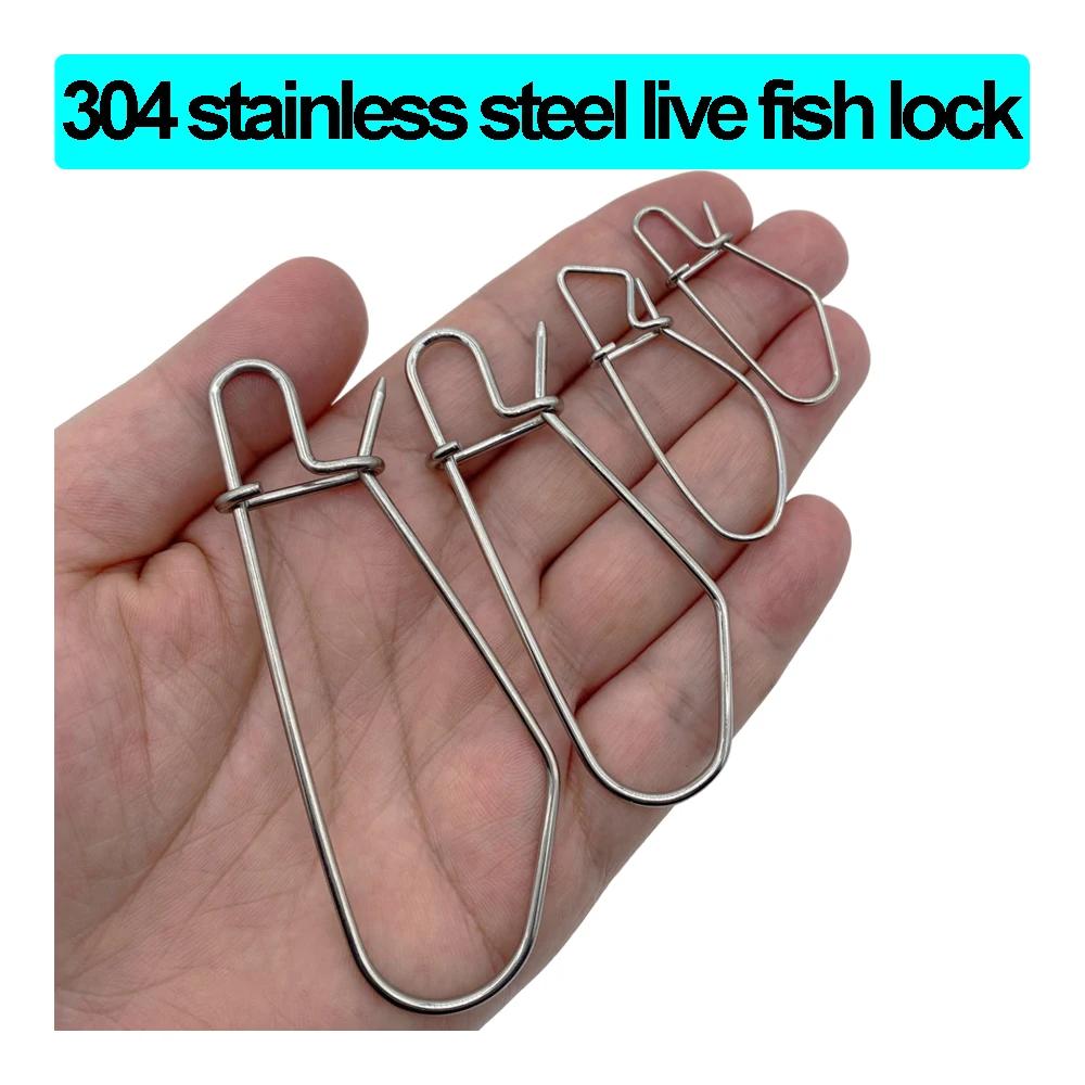 5 pièces 40/50/75/90/100/110/140mm leurre en acier inoxydable fermoir à poisson vivant fermoir à poi
