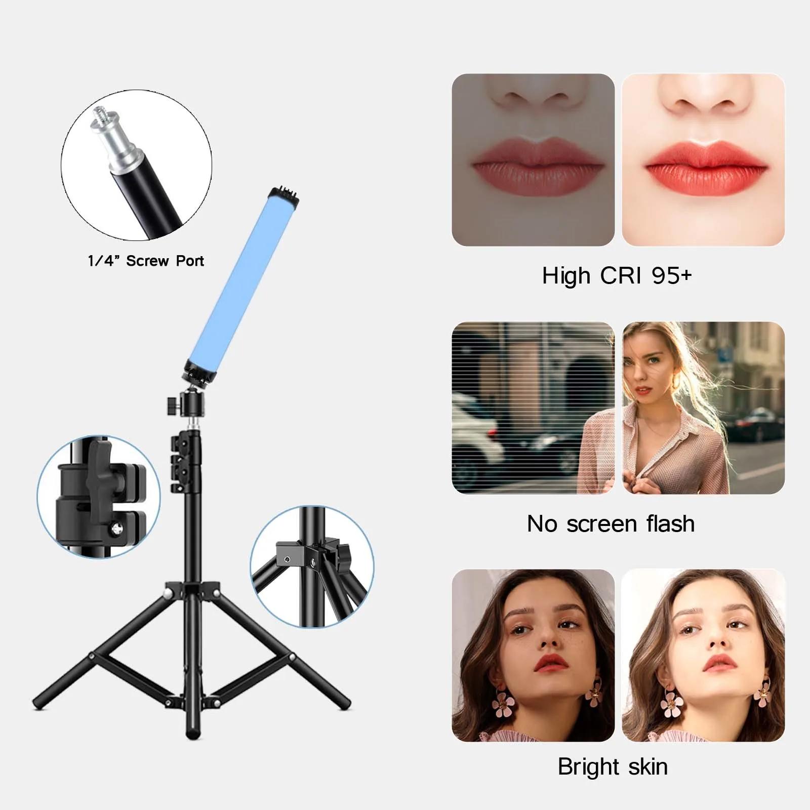 Mini éclairage photographique magnétique RGB 2700-7500K, bâton de lumière de remplissage LED portati