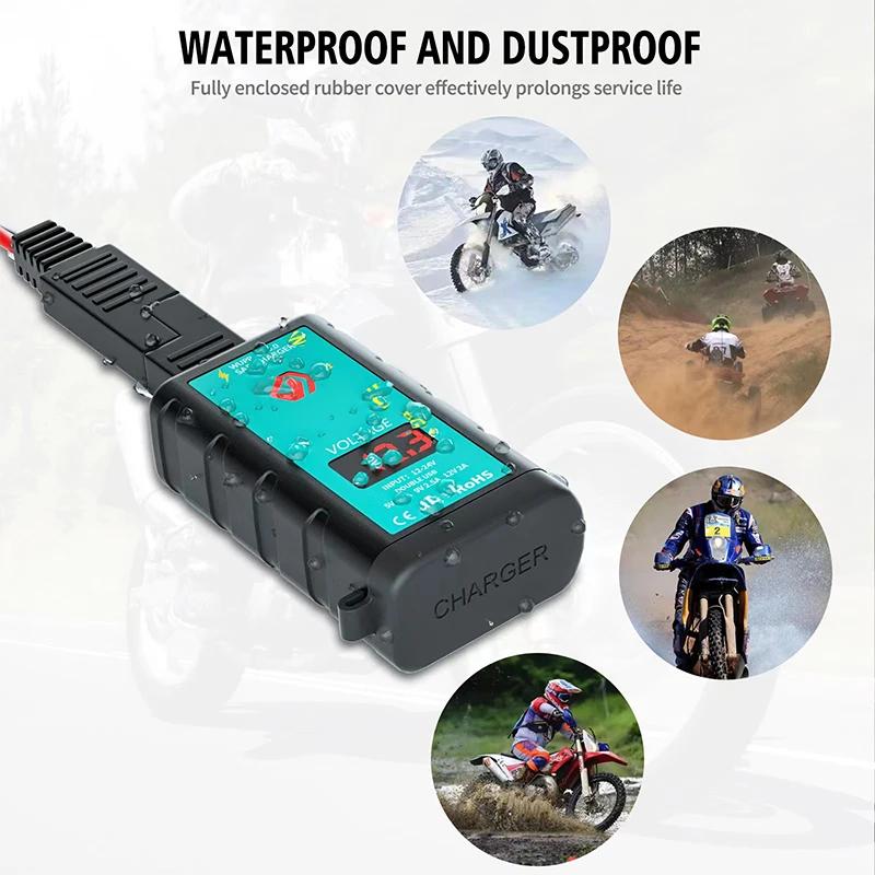 Chargeur USB étanche pour moto, interrupteur avec voltmètre, adaptateur de charge rapide, SAE vers U