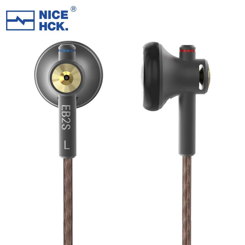 NICEHCK-Oreillette HIFI en métal CNC, EB2S, 3.5mm, 4.4mm, LCP Dynamic Music, Vocal Earphone, Wired H