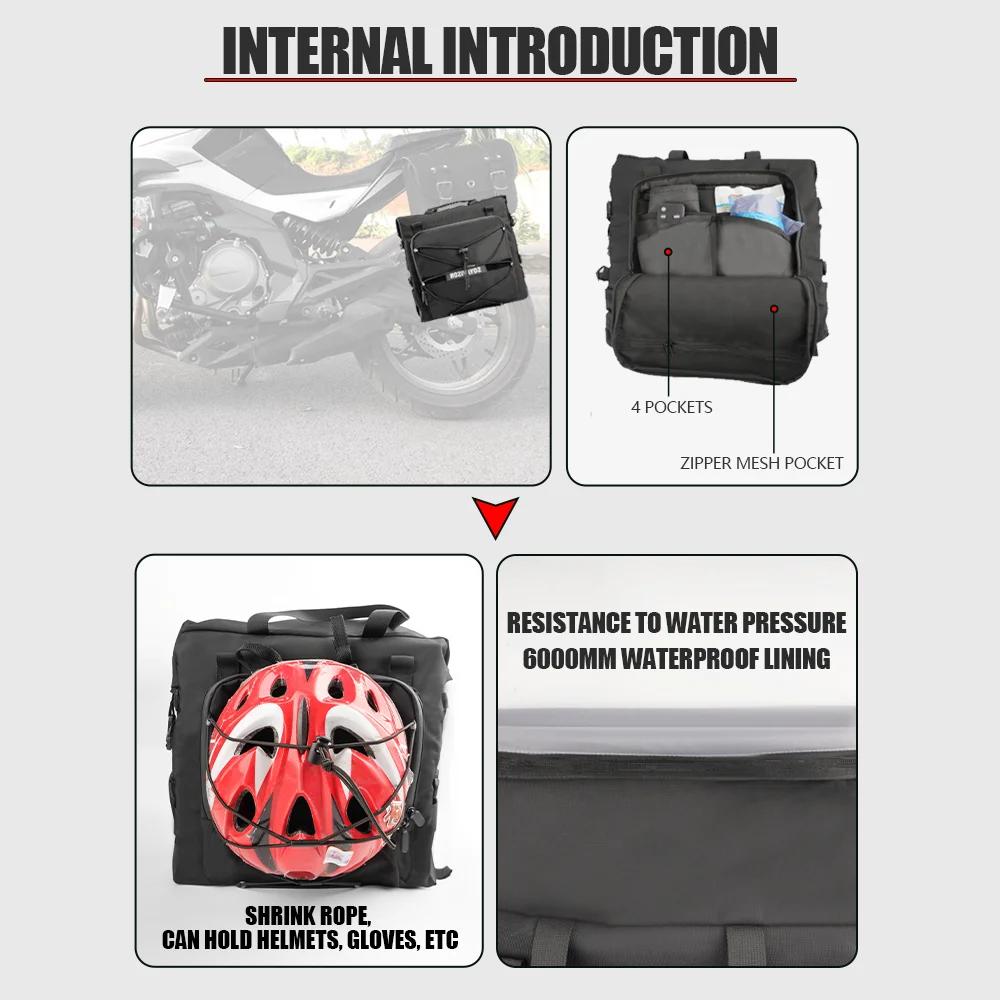 Accessoires de moto cadre barres de sécurité sac sacoche 20L universel côté siège arrière sac Pack v