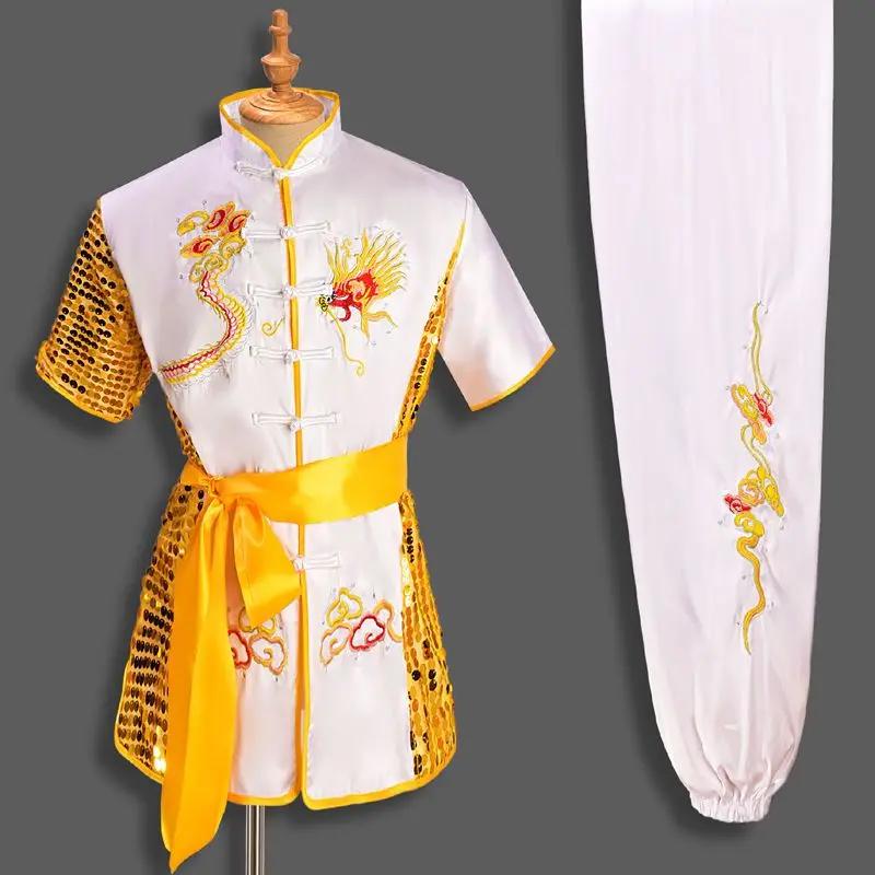 Uniforme traditionnel chinois de dragon Wushu pour hommes et femmes, ensemble de vêtements de Kung F
