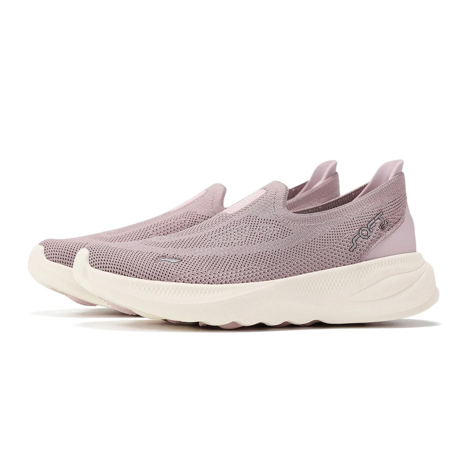 Li-Ning SOFT GO 2 KNIT – chaussures de marche décontractées à enfiler pour femmes, respirantes, avec