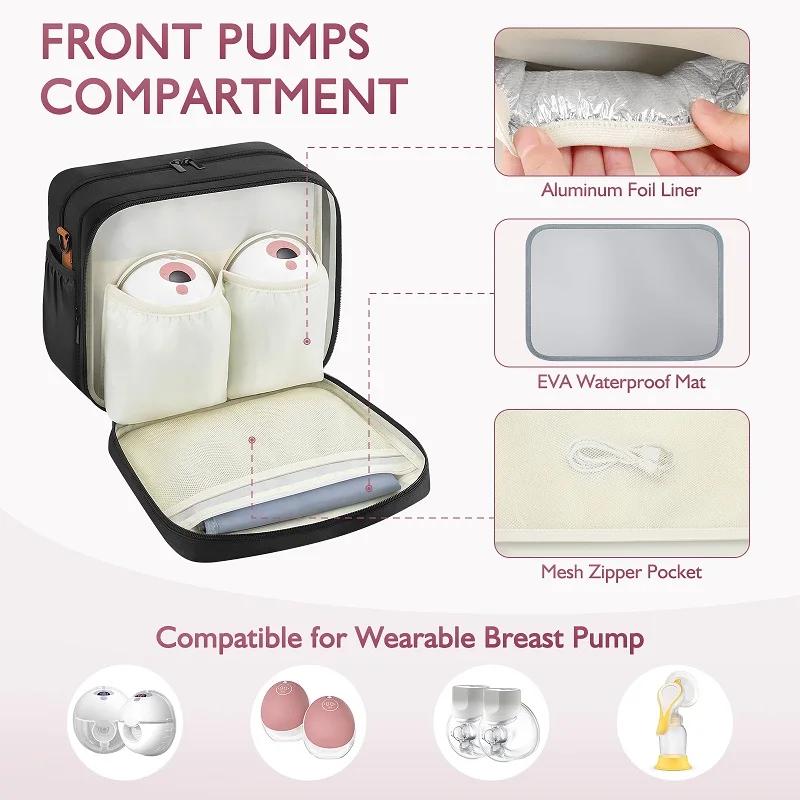 Sac de tire-lait détachable avec sac de glace, sac de voyage Portable à Double couche pour refroidis