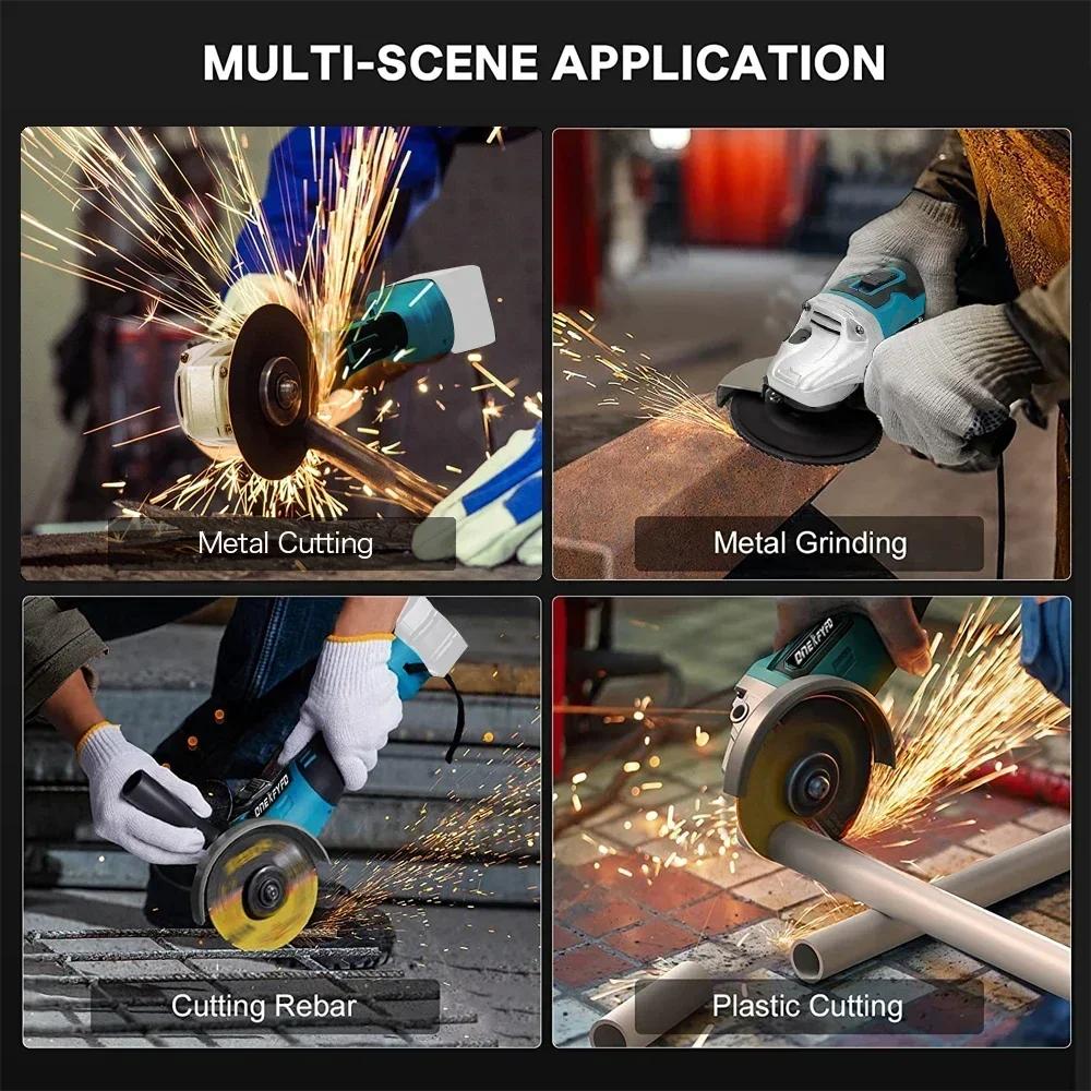 Makita – meuleuse d'angle à percussion sans fil 18V, 125mm, outils électriques de bricolage, Machine
