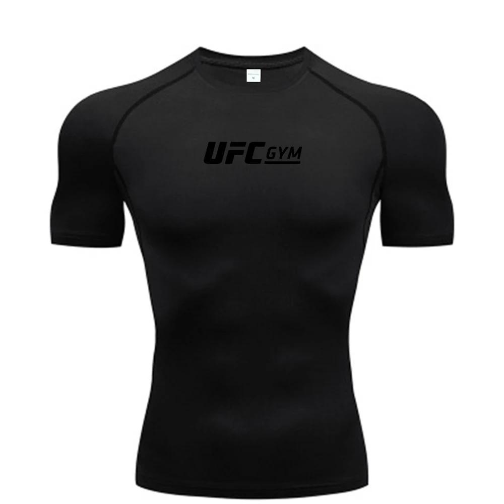 T-shirt de compression pour homme, séchage rapide, manches courtes, été, fitness, course à pied, hau