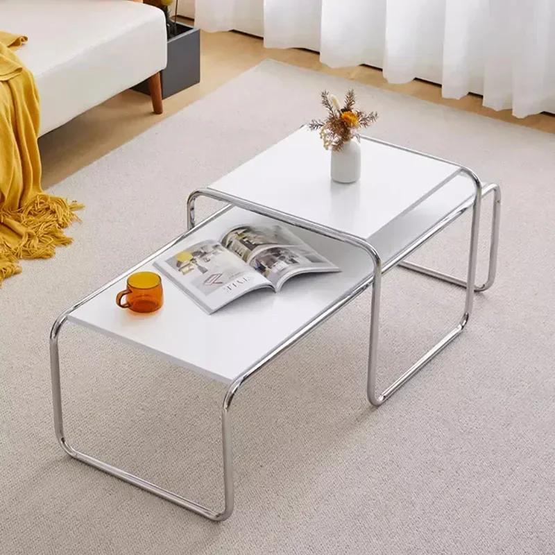 Table basse simple en acier inoxydable, Design moderne, Table basse Unique en métal, sens avancé, me