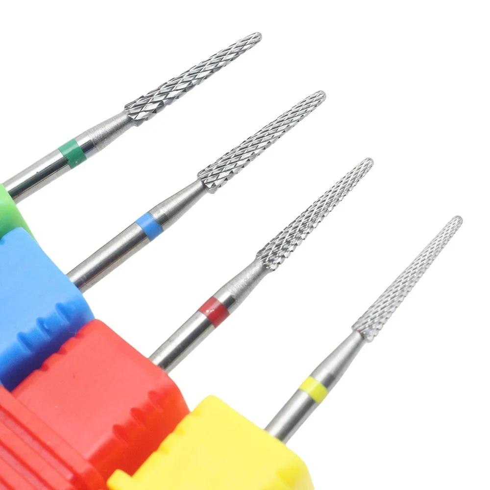 Forets à ongles en acier au tungstène pour pédicure, fraise en carbure pour limes à ongles, manucure