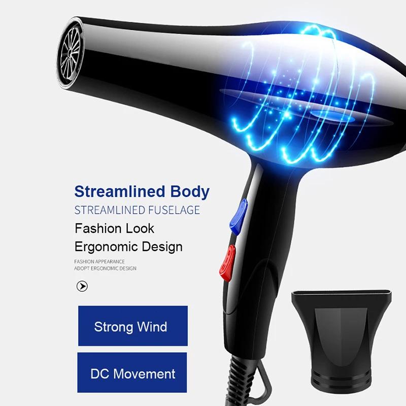 Sèche-cheveux 2200W professionnel puissant sèche-cheveux chauffage rapide réglage chaud et froid sèc