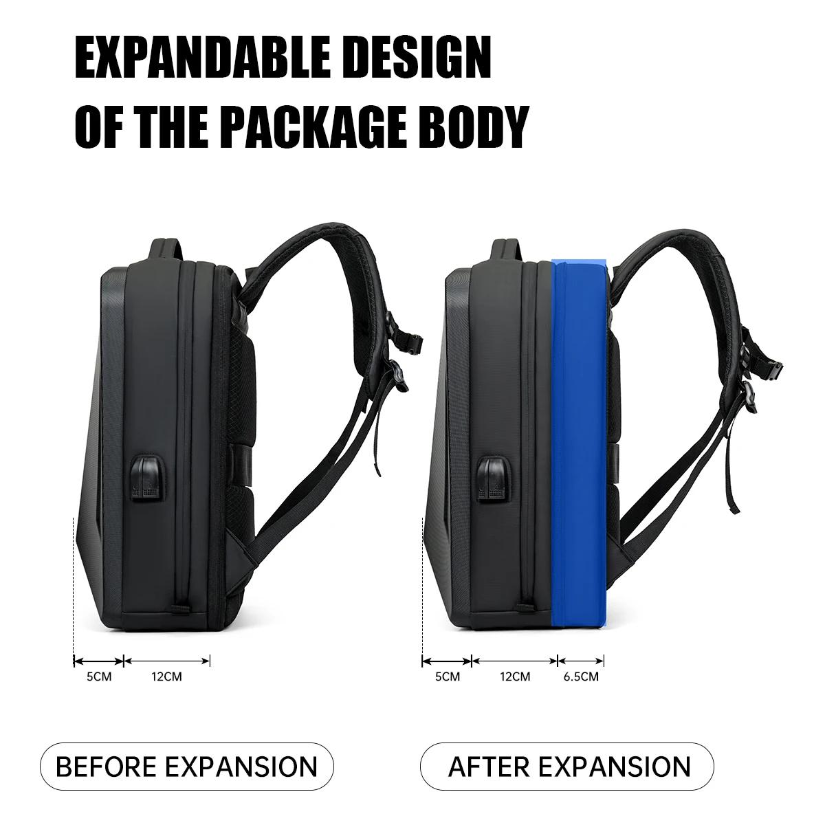 Sac à dos d'ordinateur extensible pour hommes, grande capacité, voyage d'affaires, sac à bagages, je