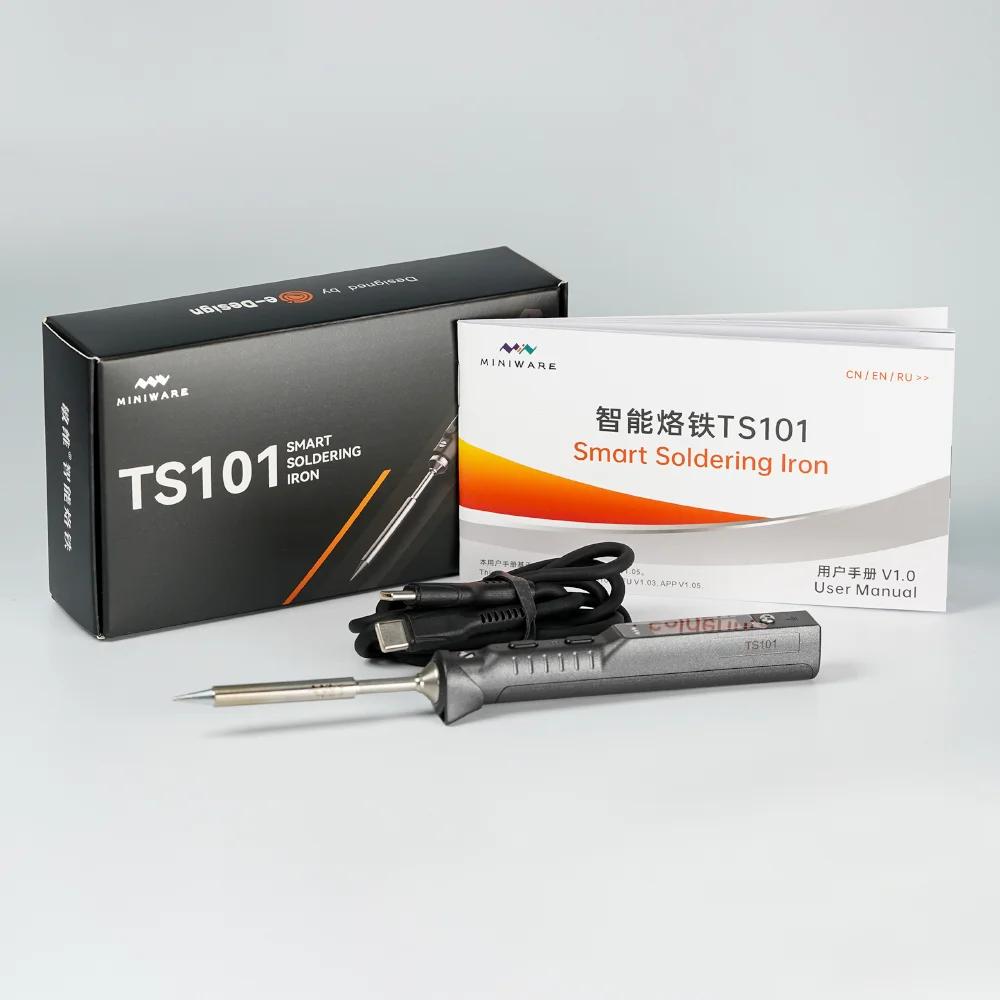 MINIWARE – fer à souder TS101, Portable, température réglable, pointe de Station de soudage numériqu