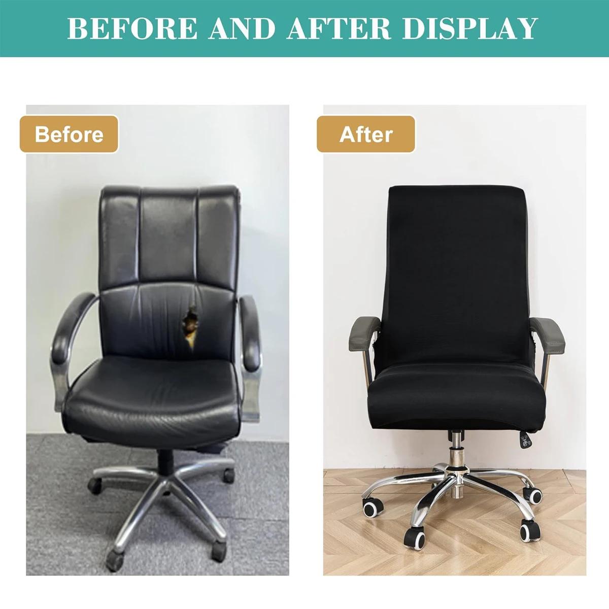 Housses de chaise de bureau en Spandex extensible, housse de siège d'ordinateur Anti-sale, housses a
