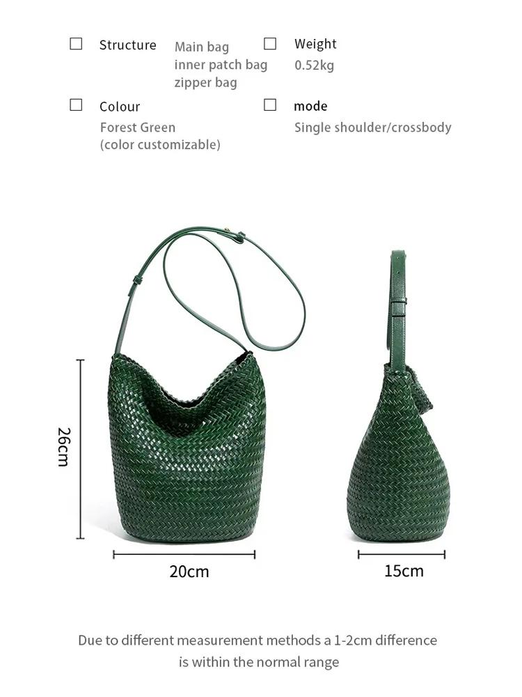 Sac de shopping de luxe pour femmes, nouveau sac seau en cuir tissé à la main haut de gamme, sac mes