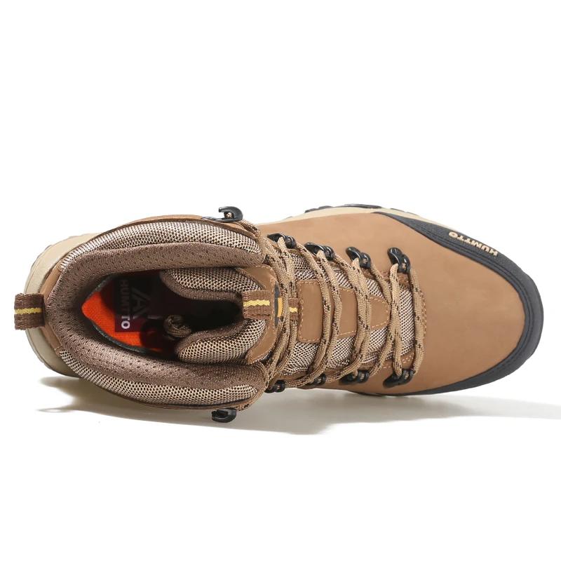 HUMTTO – bottes de randonnée en cuir imperméables pour hommes, chaussures de sécurité d'extérieur, b