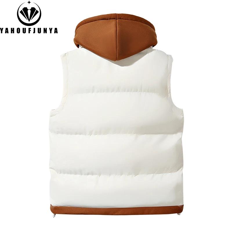 Hots automne hiver hommes en plein air coupe-vent épais chaud gilet hommes à capuche sans manches gi