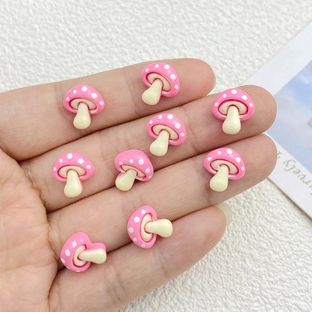 30 pièces nouveau mignon résine petit champignon dos plat ornement fabrication de bijoux manucure ac