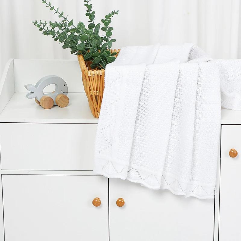 Couvertures tricotées pour bébé 100x80cm, légères et respirantes, pour nouveau-né, couette de récept