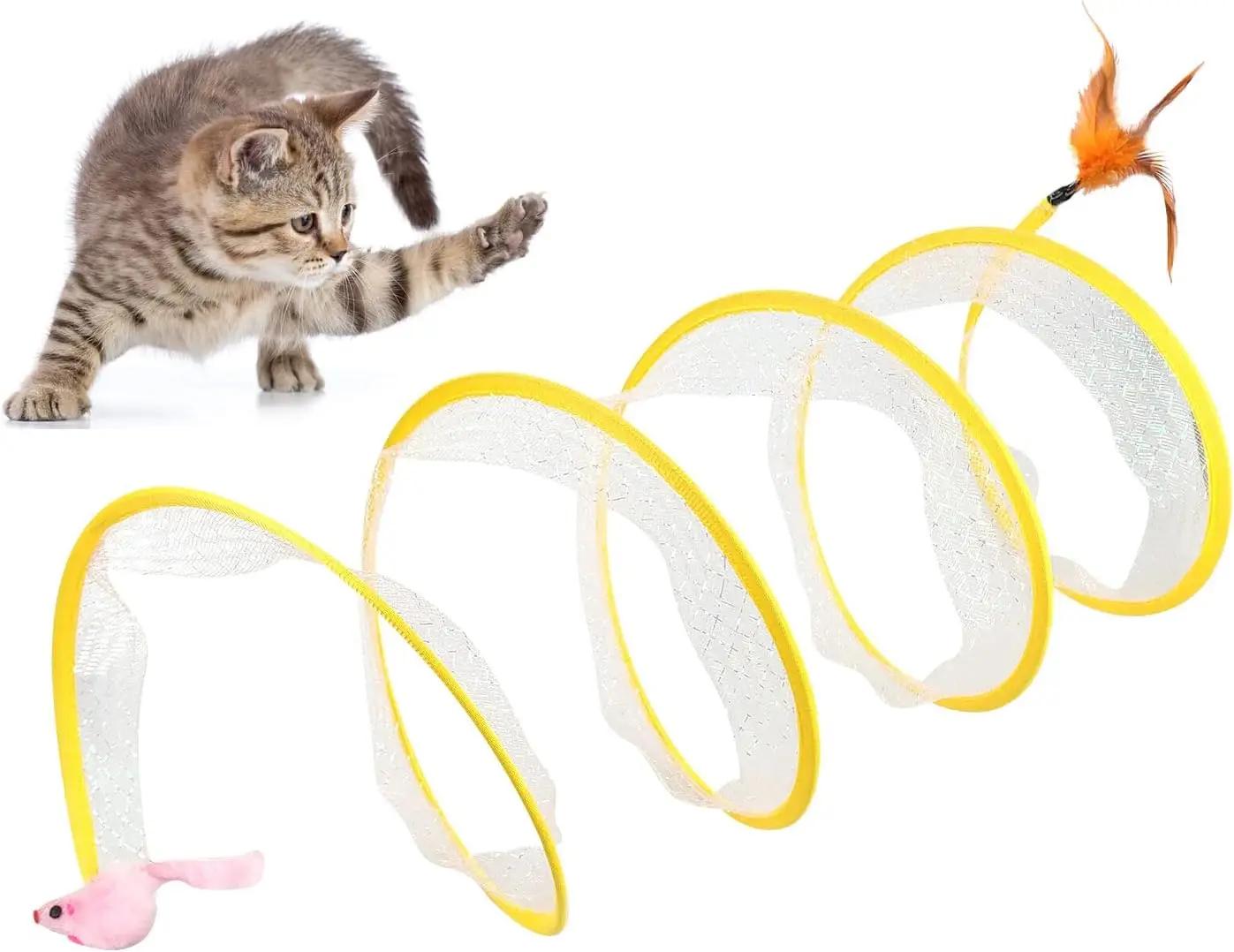 Tunnel Pliant de Type S pour Chat, Jouet de Printemps, Souris, Ikand Froissé, Extérieur, Chaton, Ani