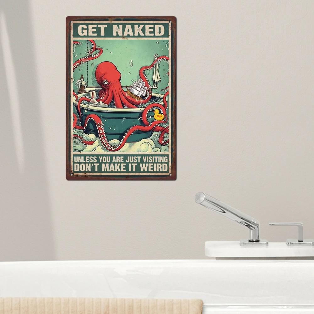 Putuo Decor-Plaque D.lique Rétro, 1 Pièce, Octopus 18/Signs, Affiche Vintage en Fer, Décoration Mura