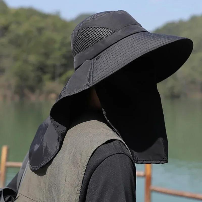 Chapeaux de soleil d'été pour hommes et femmes, protection UV, casquette de pêche, chasse en plein a