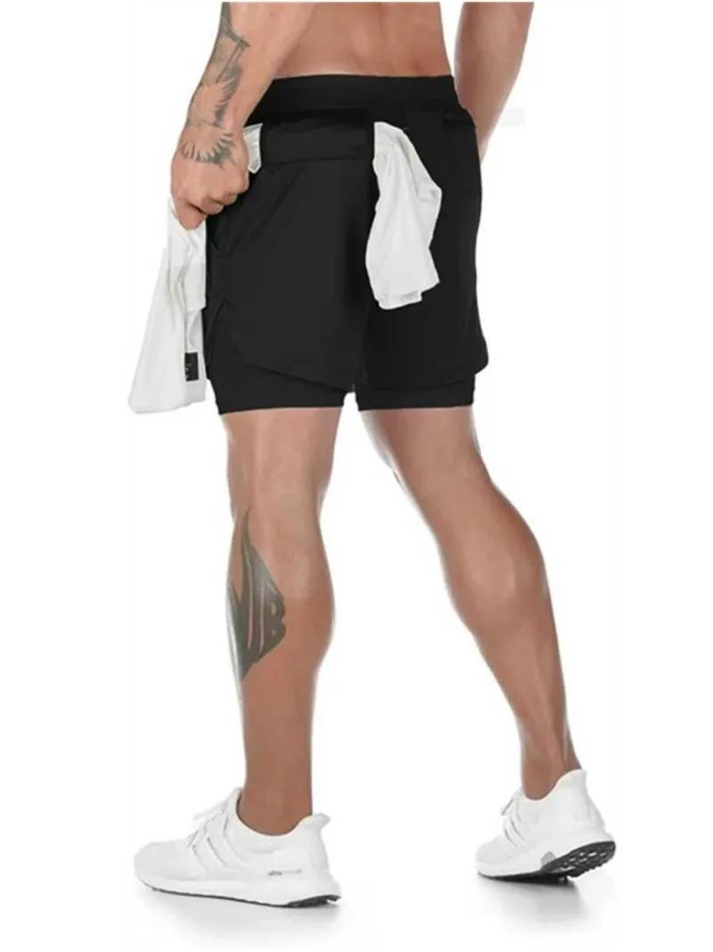 Short de sport 2 en 1 imprimé chauve-souris pour hommes, respirant, à séchage rapide, avec poche pou