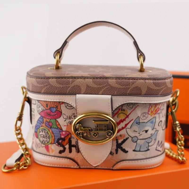 Sac seau pour femme très tendance, sac à bandoulière polyvalent avec poignée supérieure, style boîte