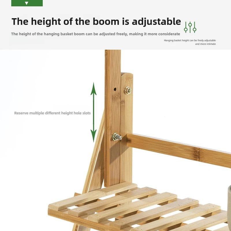 Jardinière suspendue en bois pliable, support pour plantes de balcon épaissi, étagère verticale à pl