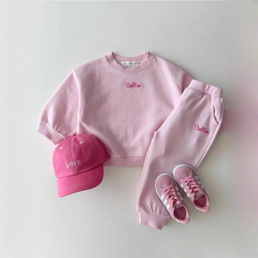 Ensemble de vêtements de dessin animé coréen pour bébé garçon et fille, survêtement décontracté, T-s