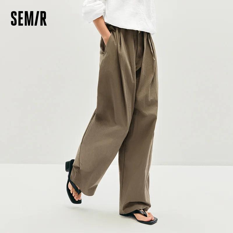 Semir femmes pantalon texturé ample incurvé Long décontracté mode vêtements pour femme texturé tissu