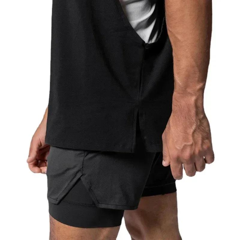 Vêtements de fitness en maille précieuse pour hommes, maillots de musculation, chemise de fibre musc