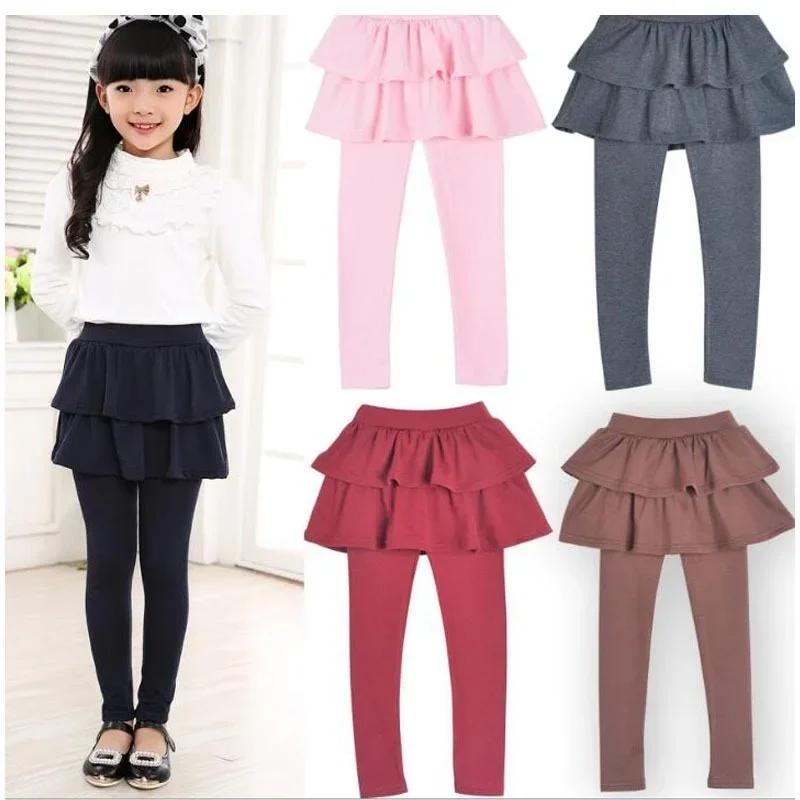 Printemps automne coton chaud fille Leggings jupe-pantalon gâteau jupe enfants leggings enfants fill