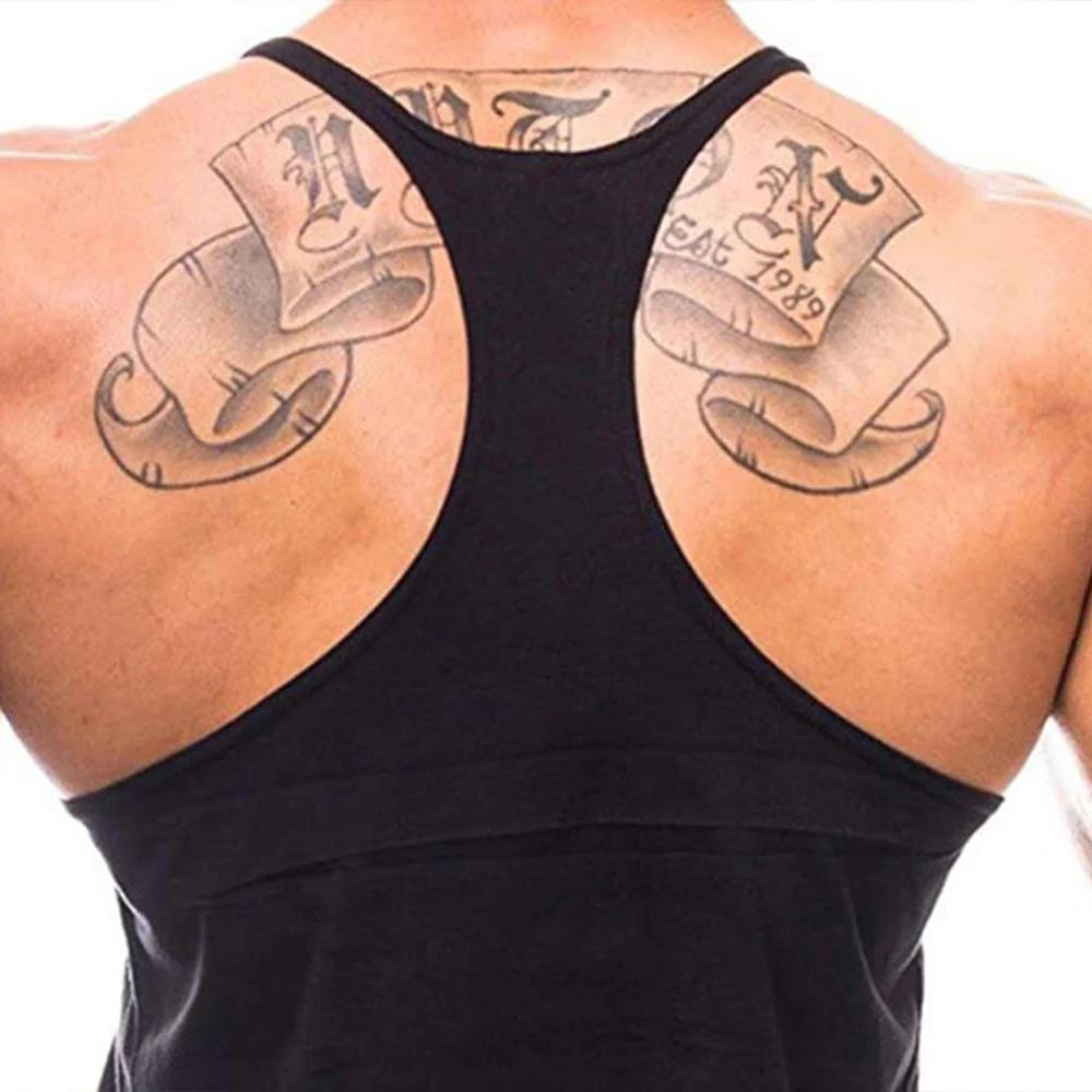 Débardeur basique en coton de couleur unie pour hommes, sans manches, dos en Y, gilet de gymnastique