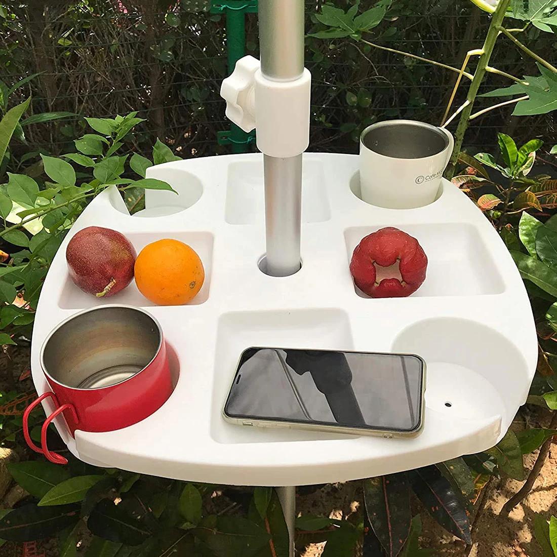 CYBeach-Parapluie escalade avec 4 porte-gobelets et 4 grilles de collation, adapté aux plages, terra