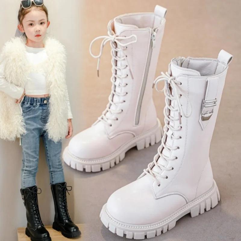 Bottes élégantes à fermeture éclair pour bébé fille, bottes décontractées à la mode, bout rond, seme