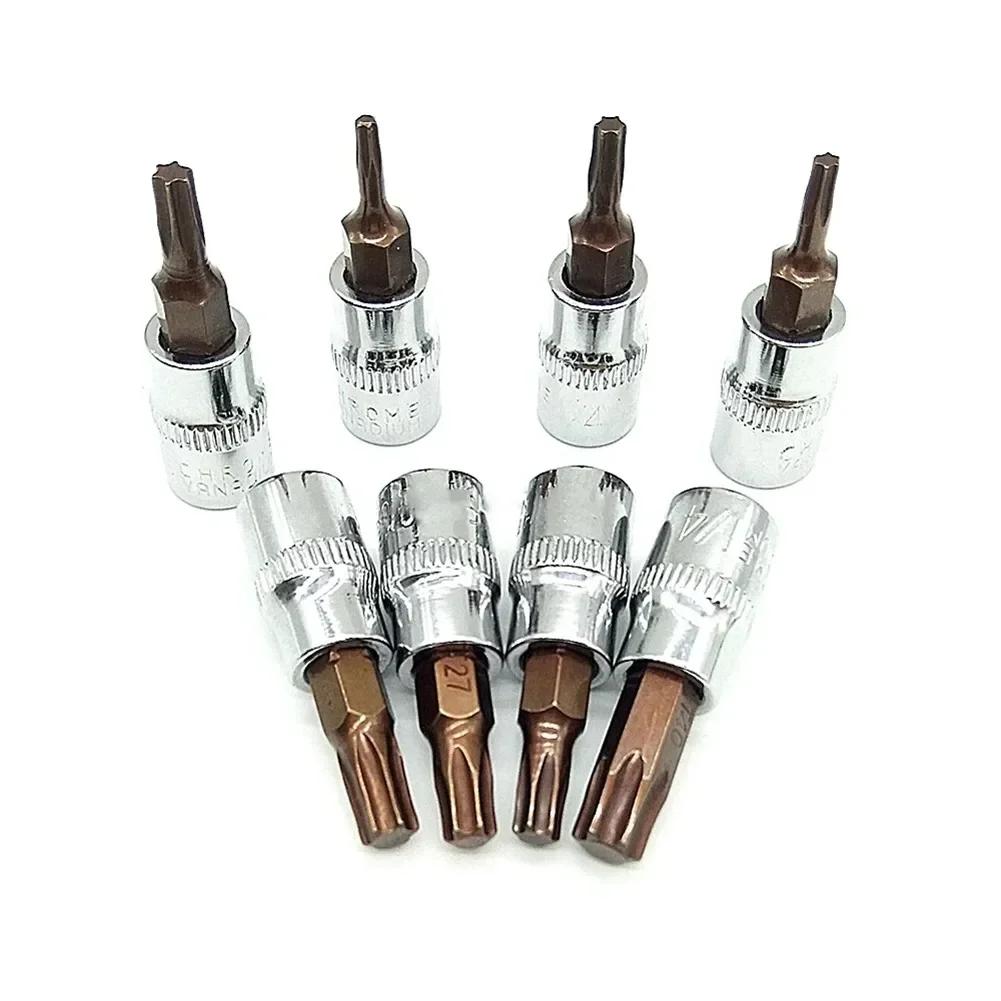 Embout de tournevis Torx 1/4 pouces, douille d'entraînement, adaptateur de clé à douille à cliquet,