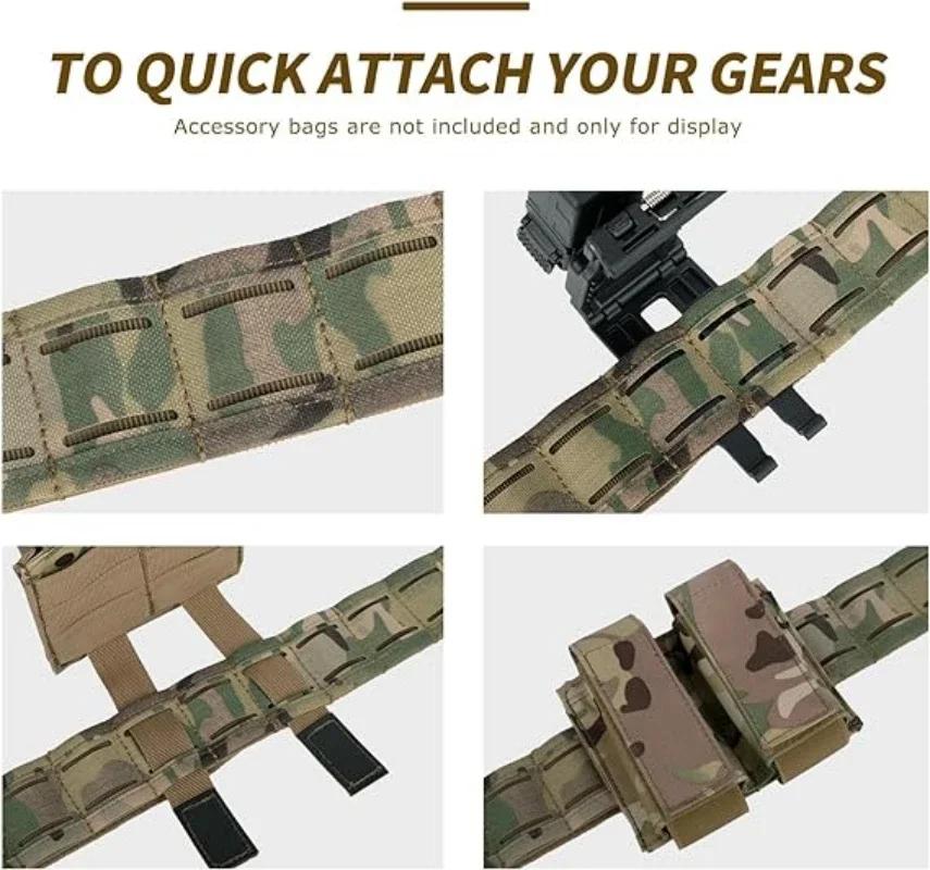 YAKEDA Battle Molle Riggers ceinture de service coussin antidérapant robuste et peigne de ceinture i