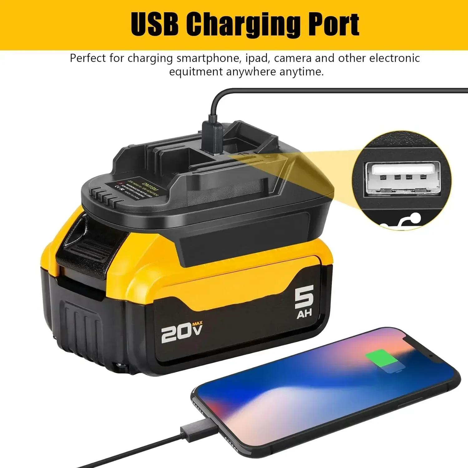 Adaptateur de convertisseur de batterie DM18M pour Milwaukee 18V pour batterie Li-ion Dewalt 20V, co